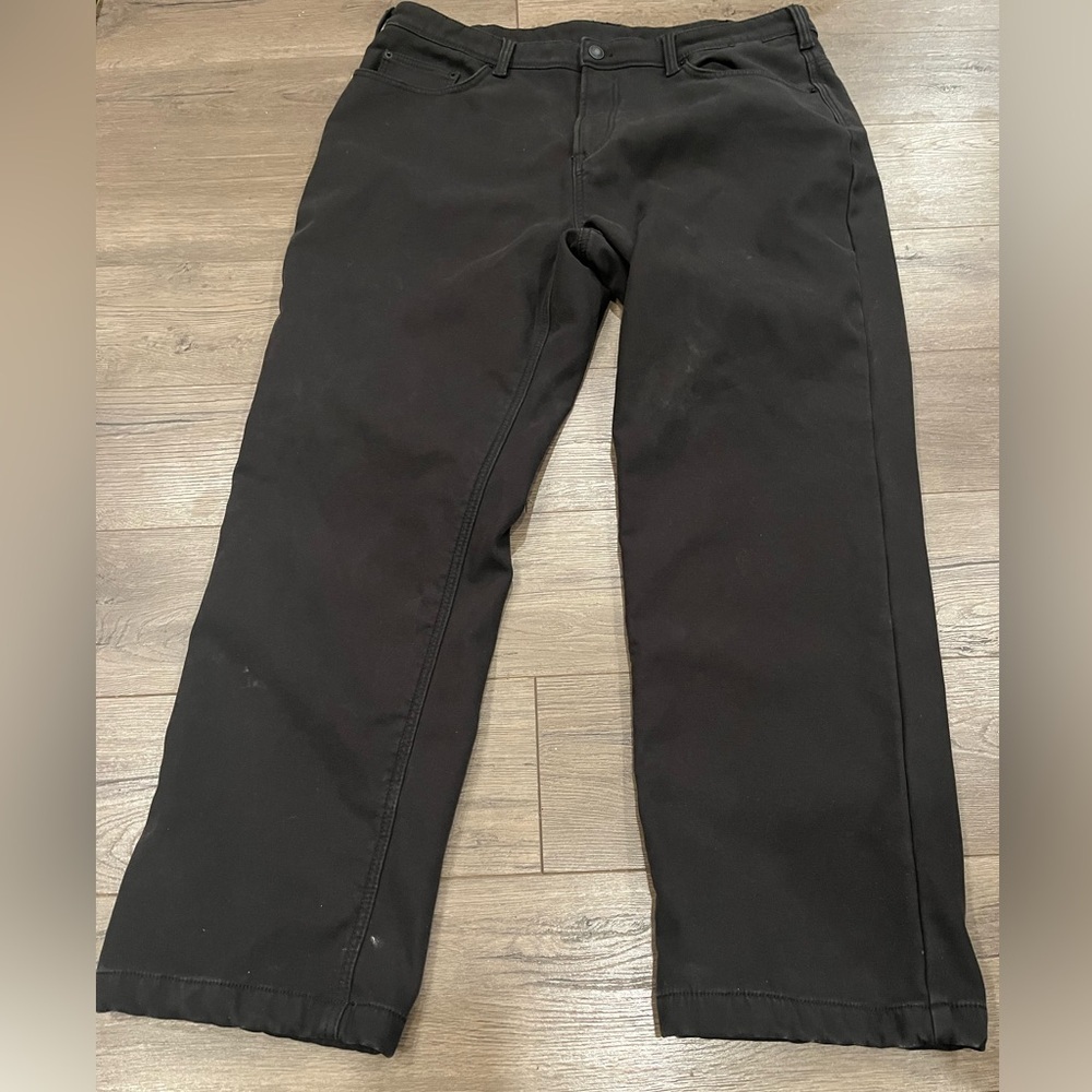 [W40Ins30”]CAT Caterpillar Dark Black Fleece Insulated Cargo Pants